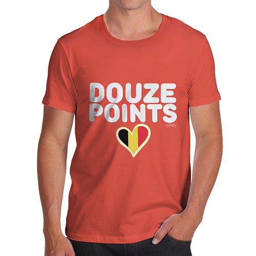 Funny Shirts For Men Douze Points Belgium Men's T-Shirt Medium Orange