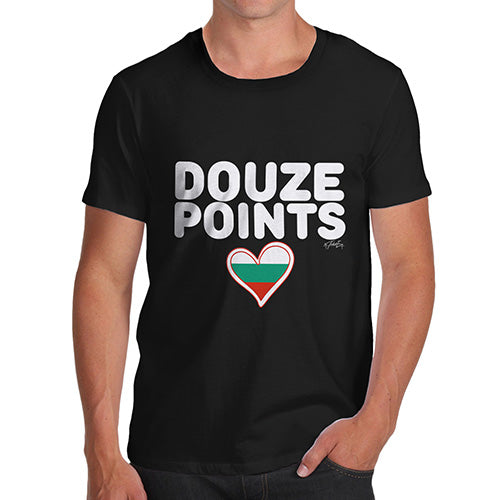 Funny T-Shirts For Guys Douze Points Bulgaria Men's T-Shirt Medium Black