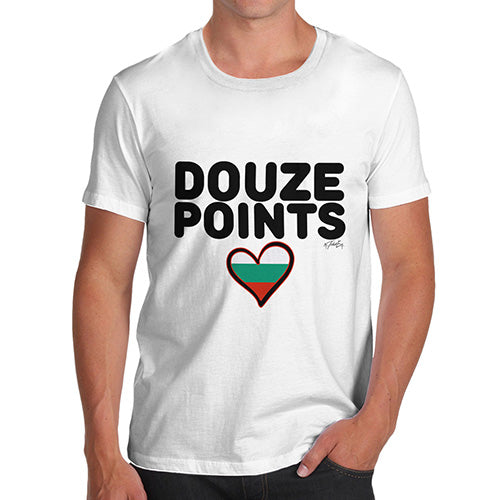Funny T Shirts For Men Douze Points Bulgaria Men's T-Shirt Medium White