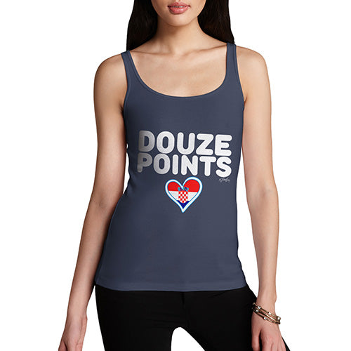 Adult Humor Novelty Graphic Sarcasm Funny Tank Top Douze Points Croatia Women's Tank Top X-Large Navy