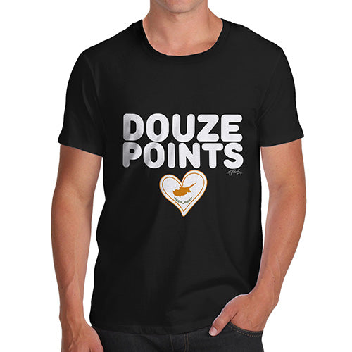 Funny T-Shirts For Men Douze Points Cyprus Men's T-Shirt Small Black