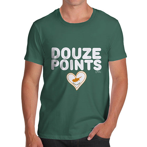 Funny T-Shirts For Guys Douze Points Cyprus Men's T-Shirt Small Bottle Green