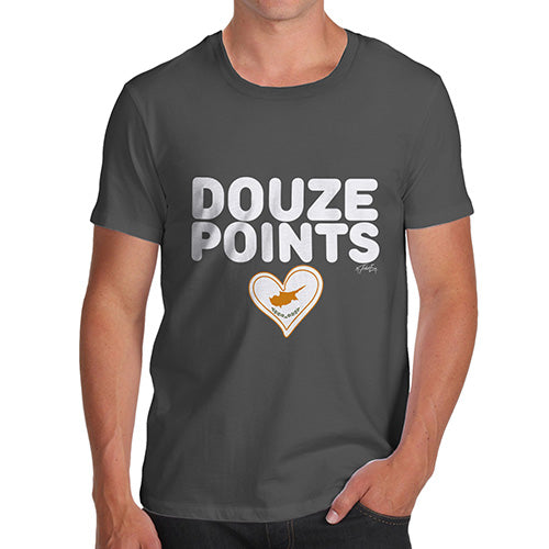 Funny Shirts For Men Douze Points Cyprus Men's T-Shirt Medium Dark Grey