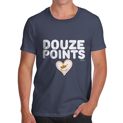 Funny T Shirts For Men Douze Points Cyprus Men's T-Shirt Medium Navy