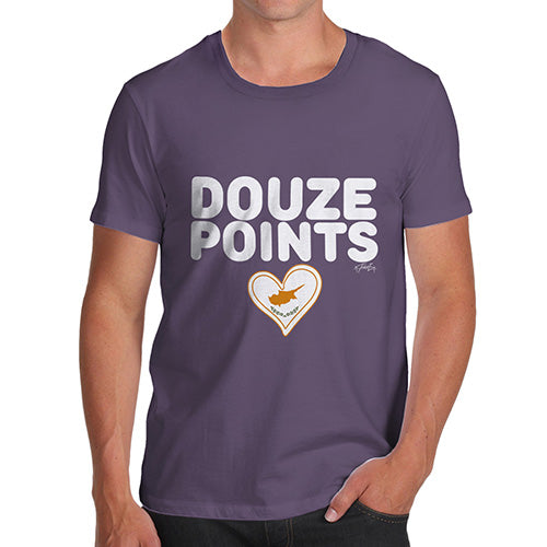 Funny T-Shirts For Men Sarcasm Douze Points Cyprus Men's T-Shirt Large Plum