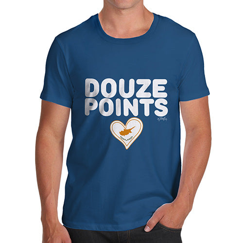 Novelty T Shirt Christmas Douze Points Cyprus Men's T-Shirt Large Royal Blue