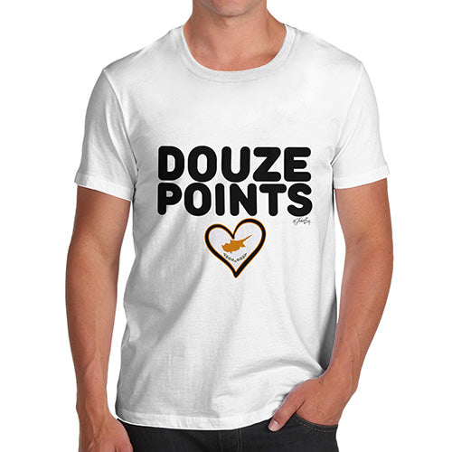 Funny Shirts For Men Douze Points Cyprus Men's T-Shirt Small White