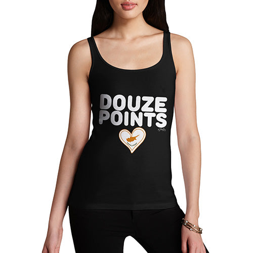 Funny Tank Top For Women Douze Points Cyprus Women's Tank Top Large Black