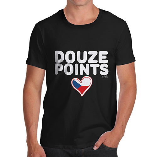 Funny Tshirts For Men Douze Points Czech Republic Men's T-Shirt Medium Black