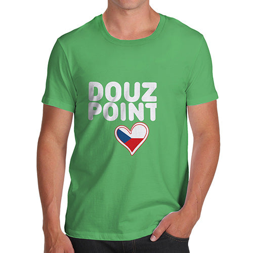 Novelty Tshirts Men Douze Points Czech Republic Men's T-Shirt Medium Green