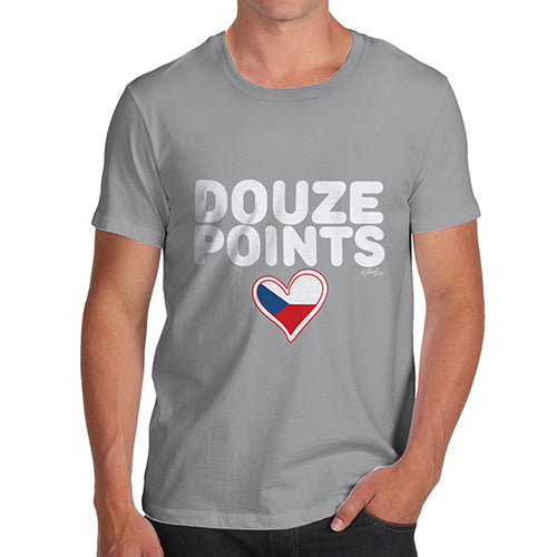 Novelty T Shirt Christmas Douze Points Czech Republic Men's T-Shirt X-Large Light Grey