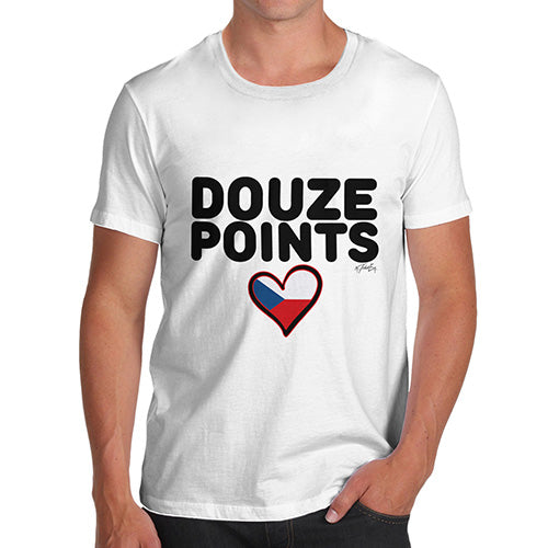 Novelty T Shirts Douze Points Czech Republic Men's T-Shirt Medium White