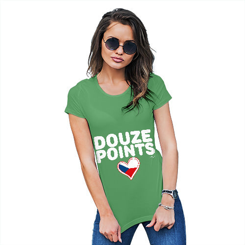 Funny T Shirts Douze Points Czech Republic Women's T-Shirt Large Green