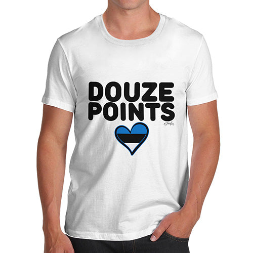 Funny Shirts For Men Douze Points Estonia Men's T-Shirt Large White