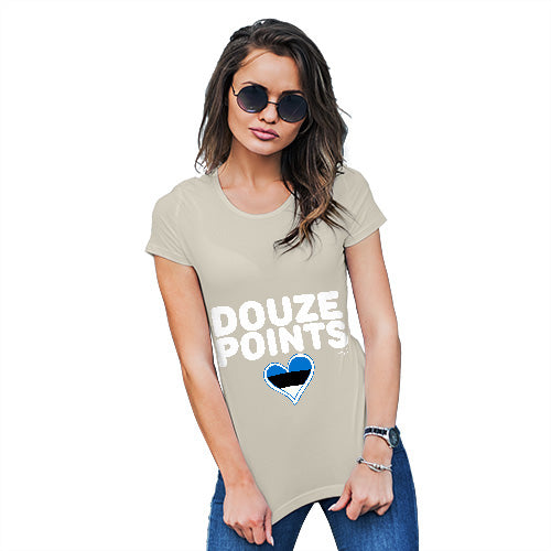 Funny T Shirts For Women Douze Points Estonia Women's T-Shirt Medium Natural