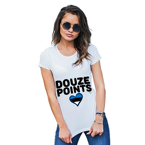 Funny Gifts For Women Douze Points Estonia Women's T-Shirt Medium White