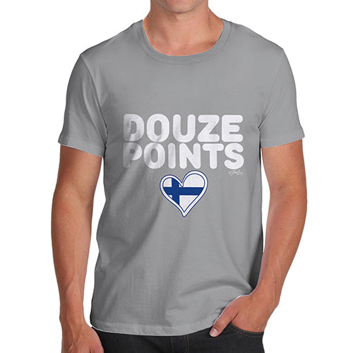 Funny Tshirts For Men Douze Points Finland Men's T-Shirt Medium Light Grey