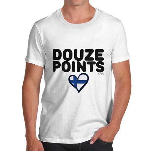 Funny T Shirts Douze Points Finland Men's T-Shirt Medium White