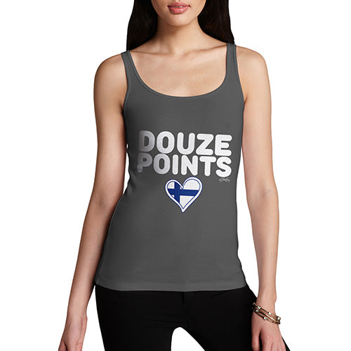 Funny Tank Top For Mum Douze Points Finland Women's Tank Top Large Dark Grey