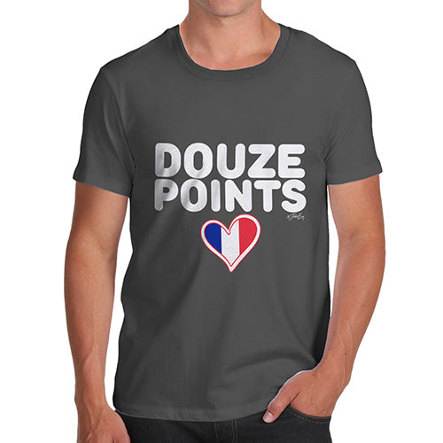 Adult Humor Novelty Graphic Sarcasm Funny T Shirt Douze Points France Men's T-Shirt Large Dark Grey
