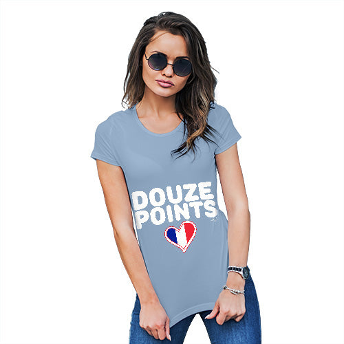 Funny Tshirts Douze Points France Women's T-Shirt X-Large Sky Blue