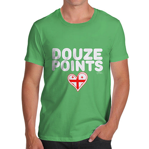 Funny Shirts For Men Douze Points Georgia Men's T-Shirt X-Large Green