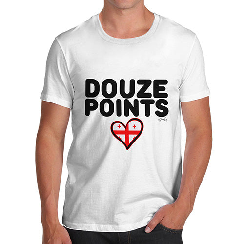 Funny T Shirts For Men Douze Points Georgia Men's T-Shirt Large White