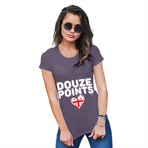 Novelty T Shirt Christmas Douze Points Georgia Women's T-Shirt X-Large Plum