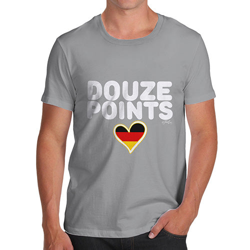 T-Shirt Funny Geek Nerd Hilarious Joke Douze Points Germany Men's T-Shirt Large Light Grey