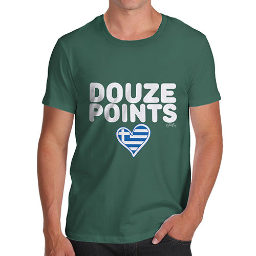 Novelty Gifts For Men Douze Points Greece Men's T-Shirt Medium Bottle Green