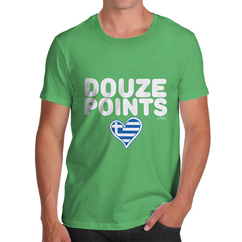 Adult Humor Novelty Graphic Sarcasm Funny T Shirt Douze Points Greece Men's T-Shirt Medium Green