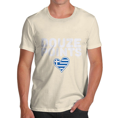 Novelty Tshirts Men Douze Points Greece Men's T-Shirt X-Large Natural