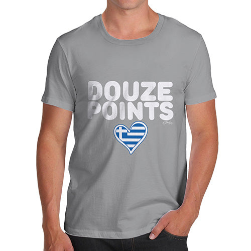 Funny Tshirts For Men Douze Points Greece Men's T-Shirt Small Light Grey