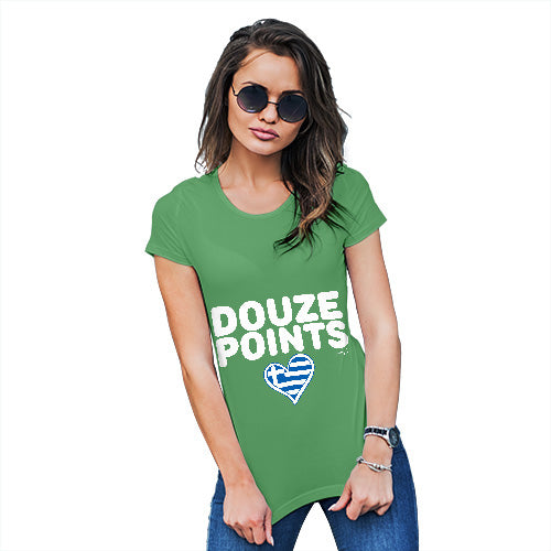Novelty Gifts For Women Douze Points Greece Women's T-Shirt Large Green