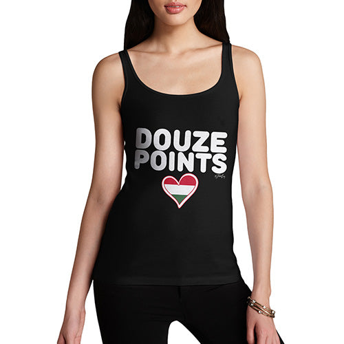 Funny Tank Top For Women Douze Points Hungary Women's Tank Top X-Large Black