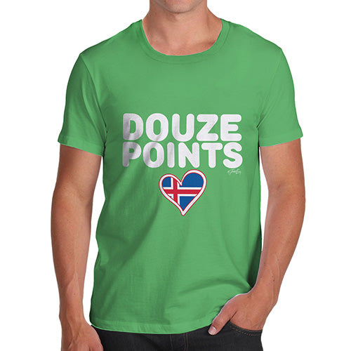 Funny Tshirts For Men Douze Points Iceland Men's T-Shirt Small Green