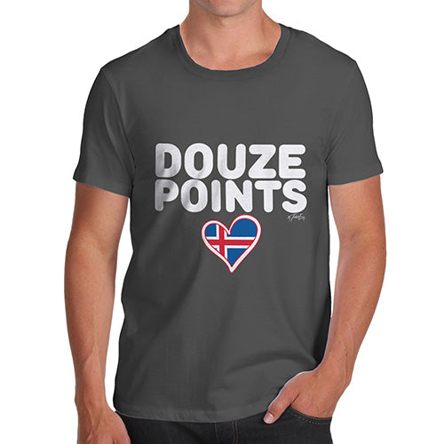 Novelty Gifts For Men Douze Points Iceland Men's T-Shirt Large Dark Grey