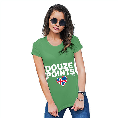 Funny Shirts For Women Douze Points Iceland Women's T-Shirt Small Green