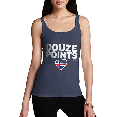 Funny Tank Top Douze Points Iceland Women's Tank Top X-Large Navy