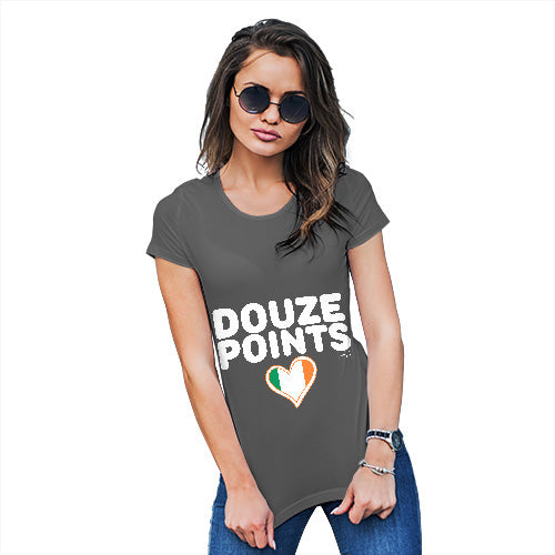 Adult Humor Novelty Graphic Sarcasm Funny T Shirt Douze Points Ireland Women's T-Shirt Large Dark Grey