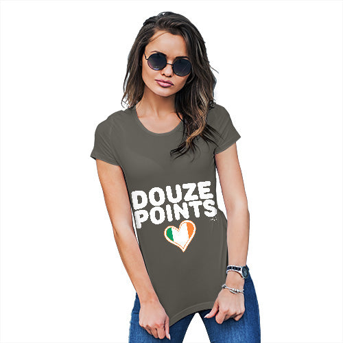 Funny Tee Shirts For Women Douze Points Ireland Women's T-Shirt Large Khaki