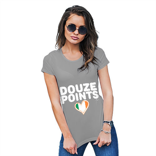 T-Shirt Funny Geek Nerd Hilarious Joke Douze Points Ireland Women's T-Shirt Medium Light Grey