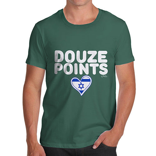 Funny Sarcasm T Shirt Douze Points Israel Men's T-Shirt X-Large Bottle Green