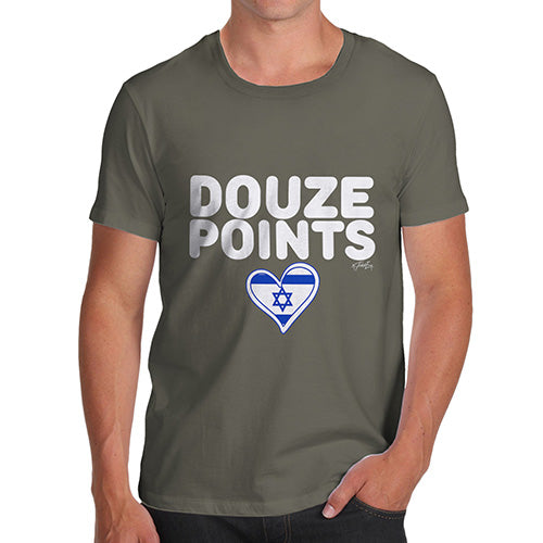 Funny Tshirts Douze Points Israel Men's T-Shirt X-Large Khaki