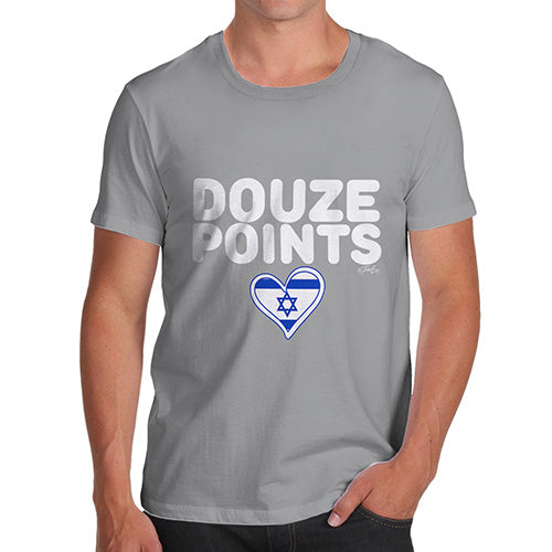 Funny Tshirts Douze Points Israel Men's T-Shirt X-Large Light Grey