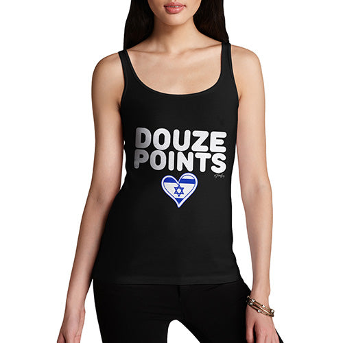 Funny Tank Top For Women Sarcasm Douze Points Israel Women's Tank Top X-Large Black