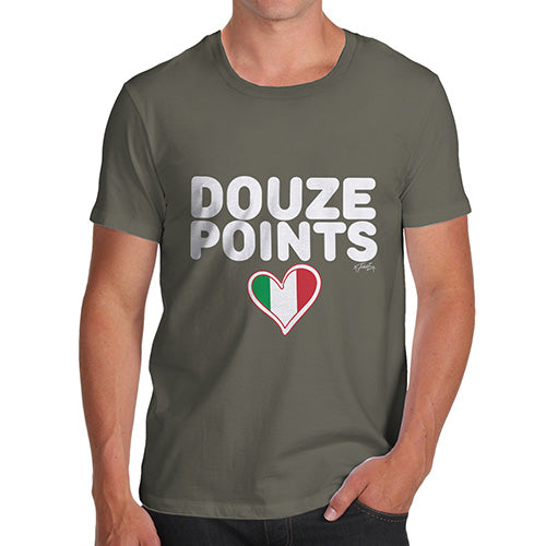 Novelty T Shirts Douze Points Italy Men's T-Shirt X-Large Khaki