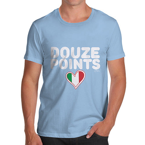 Funny Gifts For Men Douze Points Italy Men's T-Shirt X-Large Sky Blue