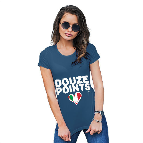 Funny T-Shirts For Women Douze Points Italy Women's T-Shirt X-Large Royal Blue
