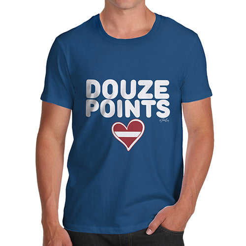 Funny T Shirts Douze Points Latvia Men's T-Shirt X-Large Royal Blue